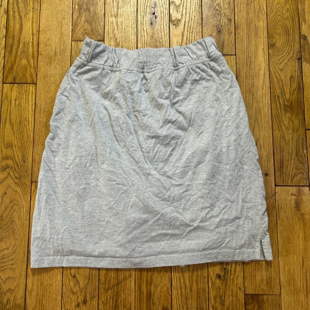 Cozee Corner Gray Jersey Knit Elastic Waist Skort Large Casual Lounge Cotton Mix